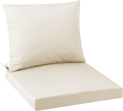 Outdoor Seat Cushion Set 19 x 19 In, Water-Resistant & Fade-Resistan, Patio Furniture Cushions with Removable Cover Deep Seat & Back Cushion with Handle and Adjustable Straps for Chair Sofa,1PC