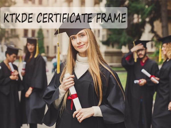 KTKDE 8.5x11 Picture Frame Certificate Document Frame with Shatter Resistant Plexiglasss, 6 Pack Diploma Frames for Wall and Tabletop, Walnut