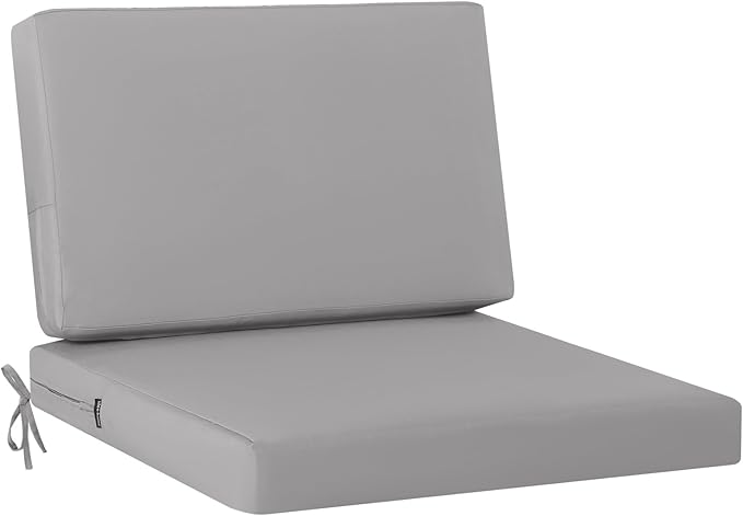idee-home Outdoor Cushions for Patio Furniture, Outdoor Seat Cushion, Waterproof Couch Hampton Bay Deep Seat Replacement Chair Cushions for Garden Lawn Backyard Deck, 28.5 x 28.5 Grey