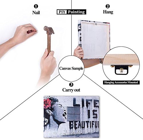 Music Wall Art for Bedroom, PIY Modern Musical Note Canvas Prints Stretched with Frame, Beautiful Notes Beating on Staff Picture Decor (1" Thick Artwork, Waterproof, Bracket Mounted Ready to Hang)