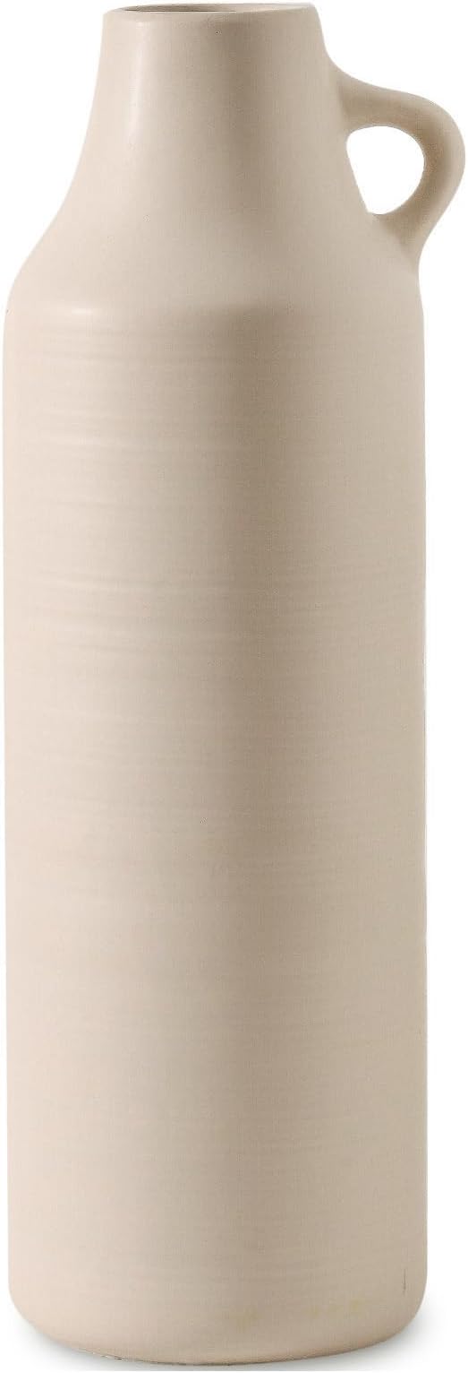 Mitt&Ditt Tall Floor Vase with Handles, 22.8 inch Large Flower Vase, Boho Decorative Pampas Grass Vases, Modern Ceramic Vase for Home Decor, Living Room, Table (Khaki)