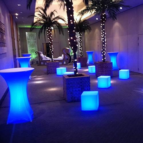 16-inch Rechargeable LED Cube Chair Light w/Remote, Waterproof RGB Color Changing Seat Stool Side Table, Ideal Home Bedroom Patio Pool Party Accent Ambient Decorative Lighting