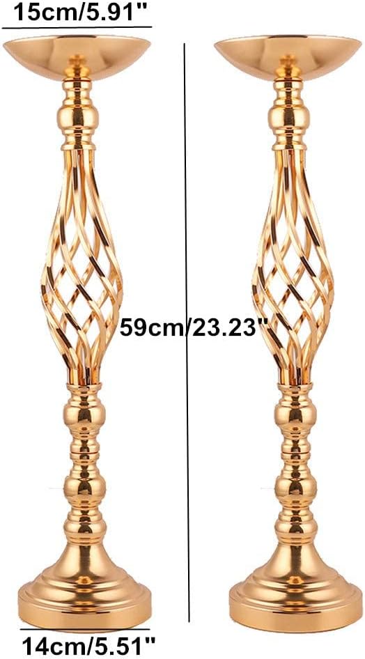 Wedding Centerpieces for Reception Tables, Twist Candleholder Stands, Wedding Flower Arrangement Vases, Metal Centerpieces for Wedding Road-Leading Home Decor Gold