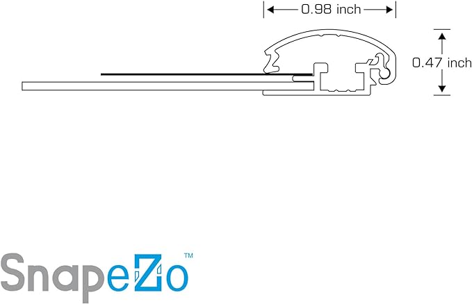 SnapeZo 16.5 x 23.4 (A2 Euro Size) White Poster Frame, Front-Loading, Wall Mount, Aluminum 1" Profile, Sleek Series