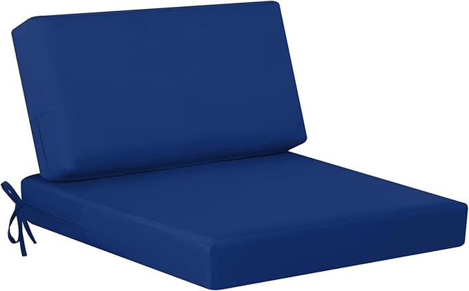 idee-home Outdoor Cushions for Patio Furniture, Outdoor Seat Cushion, Waterproof Couch Hampton Bay Deep Seat Replacement Chair Cushions for Garden Lawn Backyard Deck, 26.5 x 26.5 Navy Bue