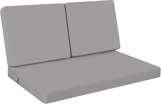 idee-home Outdoor Loveseat Cushions, Waterproof Patio Loveseat Cushion, Outside Couch Hampton Bay Deep Seat Cushion Replacement Set, Patio Love Seat Sofa Cushions for Furniture, 46" x 26" Grey