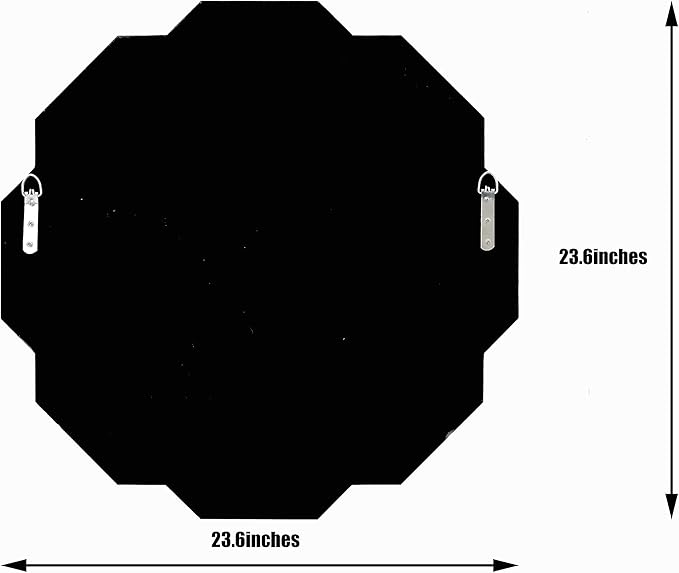 Hlartdecor Helicoid Frameless Beveled Decor Silver Polished Mirror for Wall Decorating(23.6X23.6inches).HFY Hexagon Decorative Mirror.