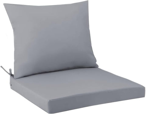 Outdoor Seat Cushion Set 22 x 22 In, Water-Resistant & Fade-Resistan, Patio Furniture Cushions with Removable Cover Deep Seat & Back Cushion with Handle and Adjustable Straps for Chair Sofa,1PC