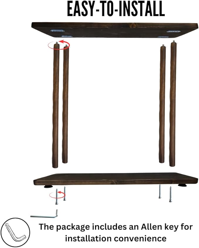 Rectangular Solid Wood Narrow Side Table, Skinny Bedside Table, Small End Table (Chestnut, X-Large)