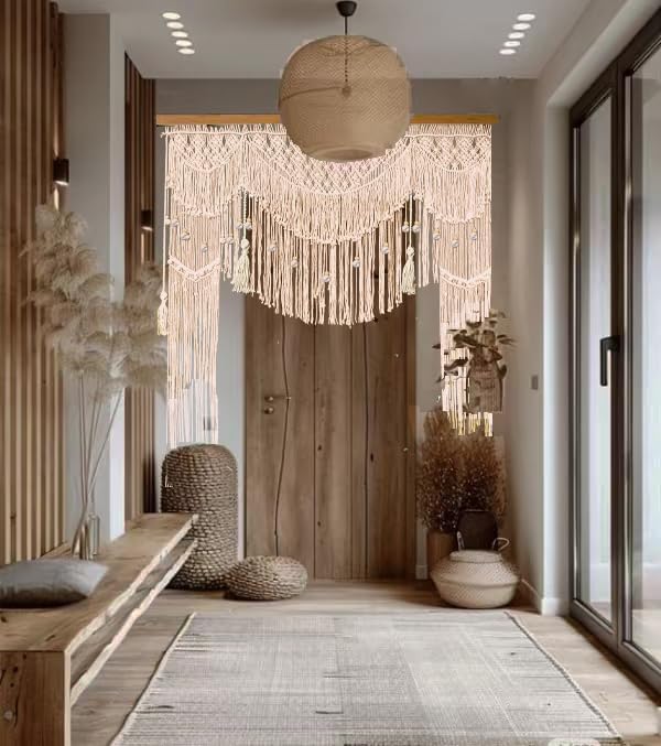 kiido Large Macrame Wedding Backdrop for Arbor/Arch Bohemian Wall Hanging Decor Boho Tapestry Doorway/Window Curtains Room Divider-Luxury (63" Wx74 H)