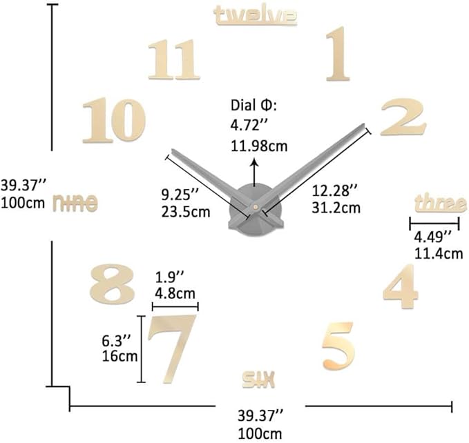 VANGOLD Design Decorative Wall Clock for Home Decor (Gold and Black Decor)