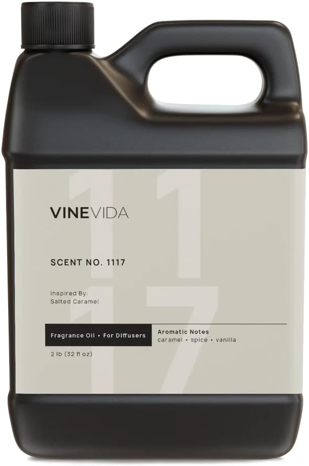 VINEVIDA [32 Fl Oz] Scent NO. 1117 Fragrance Oil for Cold Air Diffusers, Aromatic Notes of Caramel Spice, Salt, Sugar, Rum & Vanilla Essential Oils for Diffuser Oil Refill & Air Freshener Spray