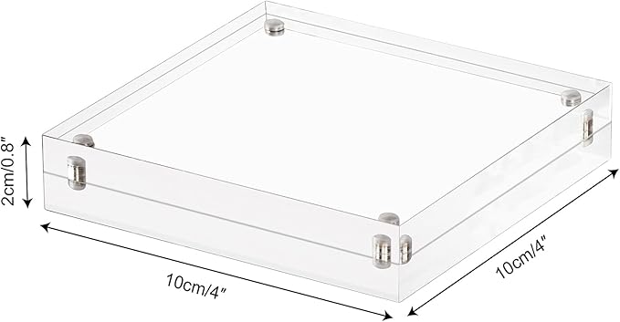 AMEITECH 4x4 Acrylic Picture Frame, Clear Double Sided Block Acrylic Photo Frames, Desktop Frameless Magnetic Photo Frames - 5 Pack