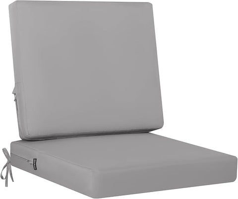 idee-home Outdoor Cushions for Patio Furniture, Outdoor Seat Cushion, Waterproof Couch Hampton Bay Deep Seat Replacement Chair Cushions for Garden Lawn Backyard Deck, 24 x 24 Grey