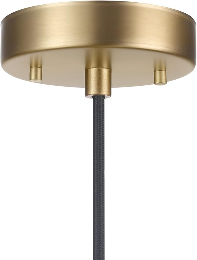 GLOBE Electric 65698 Sydney 1-Light Pendant Lighting, Matte Brass, Clear Glass Outer Shade, Frosted Glass Insert