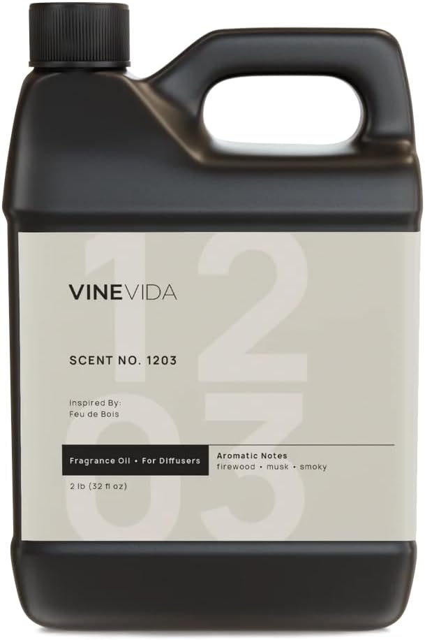 VINEVIDA [32 Fl Oz] Scent NO. 1203 Fragrance Oil for Cold Air Diffusers, Aromatic Notes of Smokey Woody Musk, Essential Oils for Diffuser Oil Refill & Air Freshener Room Spray