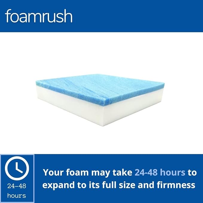 FoamRush 9" x 36" x 36" Gel Memory Foam Upholstery Square Cushion Medium Firm (Chair & Wheelchair Seat Cushion Replacement, Square Foam Dining Chairs, Couch, Sofa, Rubber Padding)
