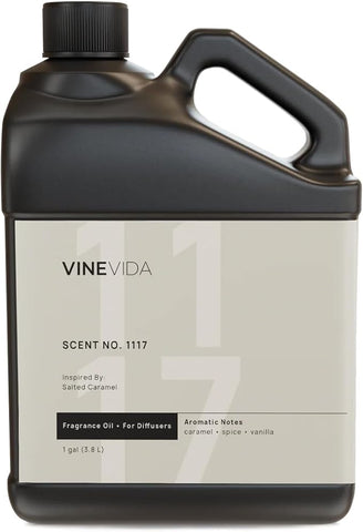 VINEVIDA [Gallon (128 Fl Oz)] Scent NO. 1117 Fragrance Oil for Cold Air Diffusers, Aromatic Notes of Caramel Spice, Salt & Vanilla Essential Oils for Diffuser Oil Refill & Air Freshener Spray