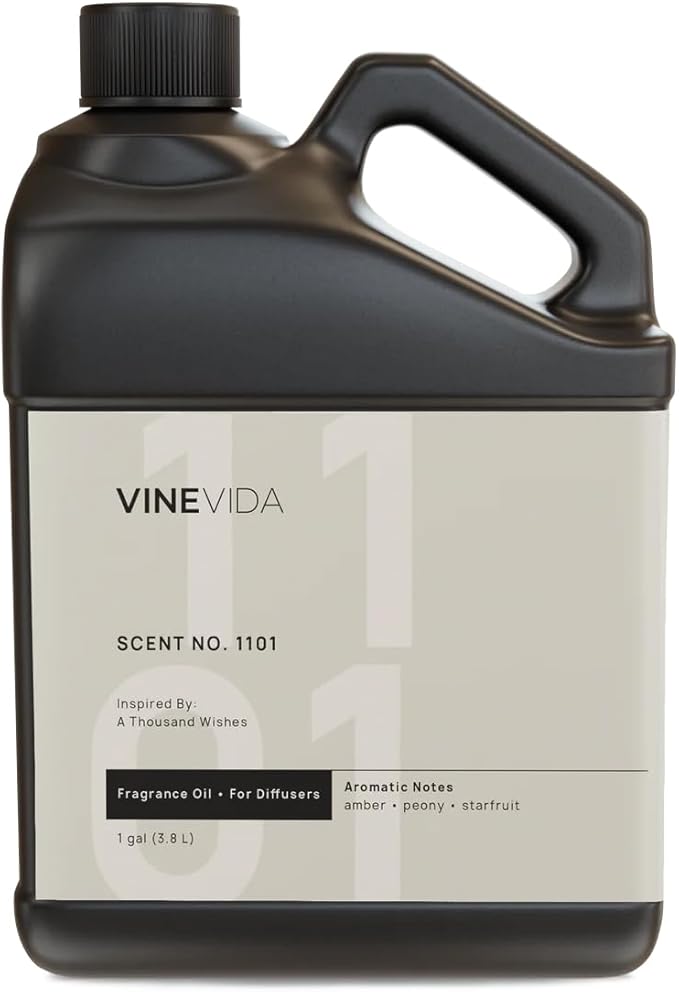VINEVIDA [Gallon (128 Fl Oz)] Scent NO. 1101 Fragrance Oil for Cold Air Diffusers, Aromatic Notes of Amber Peony Starfruit, Essential Oils for Diffuser Oil Refill & Air Freshener Room Spray