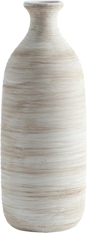 ALMA White Ceramic Vase 11 inch Tall, Narrow Boho Vases for Eucalyptus Leaf Branch|Small Pampas Grass Vase for Minimalist Home Decor, Coastal, Modern Bohemian Style Decor
