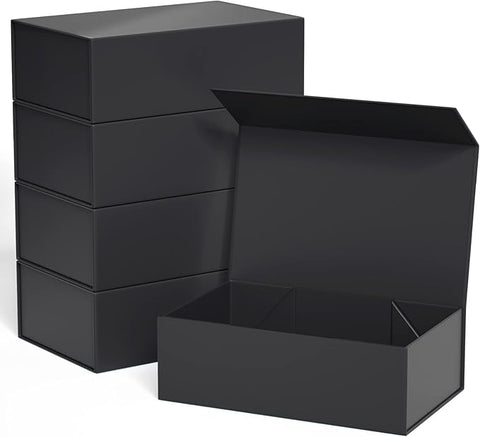 Gift Boxe 10" x 6" x 3" with Magnetic Closure Lid Gift Boxes for Presents,Bridesmaid Gifts Box,Cute Box,Birthday Gift box,Luxury for Gift Packaging, Magnetic Gift Box for Wrapping Gifts (Black/5PCS)