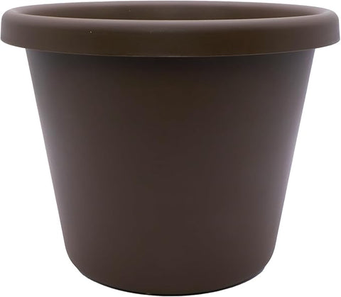 20 inch Round Classic Planter - Plastic Plant Pot for Indoor Outdoor Plants Flowers Herbs, Chocolate
