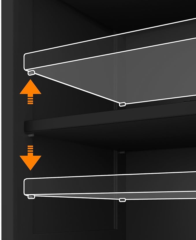 Irontar Bathroom Cabinet with Doors, Bathroom Floor Cabinet with Drawer & Adjustable Shelf, Kitchen Cupboard Storage for Living Room, Entryway, Black