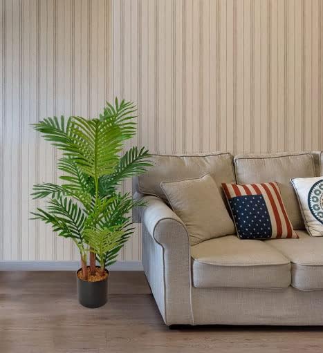 Artificial Aproximately 36" Areca Palm Tree, Faux Palm Tree Pot, Artificial Palm Trees for Home, Office, Living Room, Kitchen, Bedroom, Balcony Decor, Indoor Outdoor Perfect Housewarming Gift.