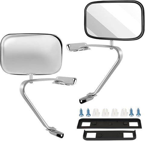 ECCPP Manual Side View Mirrors Plastic Pair Set for Ford for F-Series for F150 for F350 Bronco Pickup Truck SUV