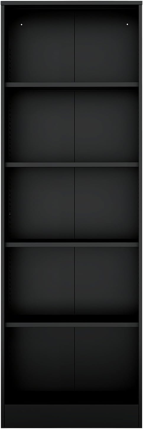 Metal Bookcase with Back Panel, 5 Tier Open Shelf Bookcase with Adjustable Shelves,23.54 Wide Storage Cabinet Sturdy Steel Cube Shelf Organizer, Free Standing Display Unit