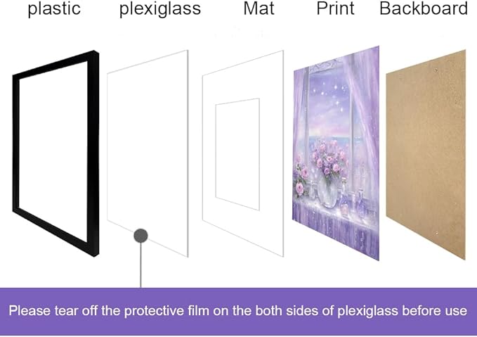 THREELOVE 18x18 Frame Black, Display Picture 14x14 with mat or 18x18 Without mat, Photo Poster Picture Frame Wall Mounting Home Decor, 1-PCS