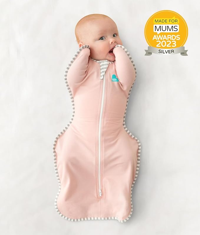 Love To Dream Swaddle UP Self-Soothing Sleep Sack 8-13 lbs., Dramatically Better Sleep, Snug Fit Calms Startle Reflex, 1.0 TOG, Dusty Pink, Small