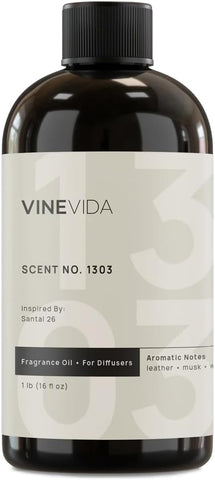 VINEVIDA [16 Fl Oz] Scent NO. 1303 Fragrance Oil for Cold Air Diffusers, Aromatic Notes of Leather Musk Sandalwood, Essential Oils for Diffuser Oil Refill & Air Freshener Room Spray