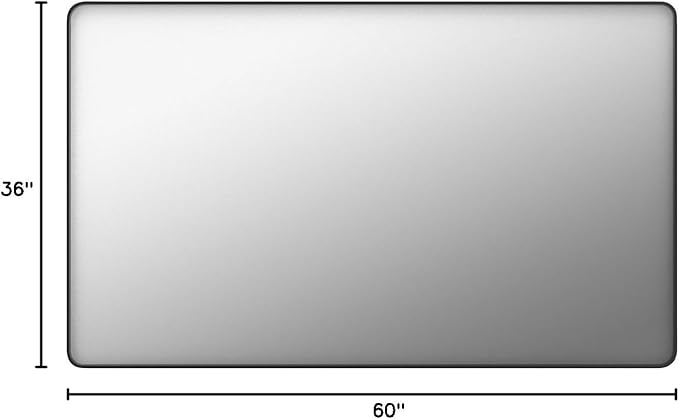 60x36 Inch Black Framed Bathroom Mirror for Wall, Large Matte Black Bathroom Vanity Mirror, Rounded Rectangle Mirror, Anti-Rust, Shatterproof, Hangs Horizontally or Vertically