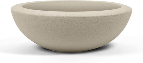 ARBORA 21" Santorini Bowl Polyresin Indoor and Outdoor Planter with Classic Cream Finish - Durable, Weatherproof, Lightweight, Large Plant Pot for Patio, Garden, Deck, Entryway