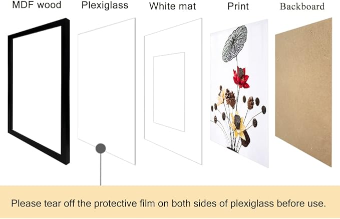 THREELOVE 18x24 Frame Black, Display 16x20 Picture with Mat or 18x24 Without Mat, Photo Poster Frame Wall Mounting, Set of 3