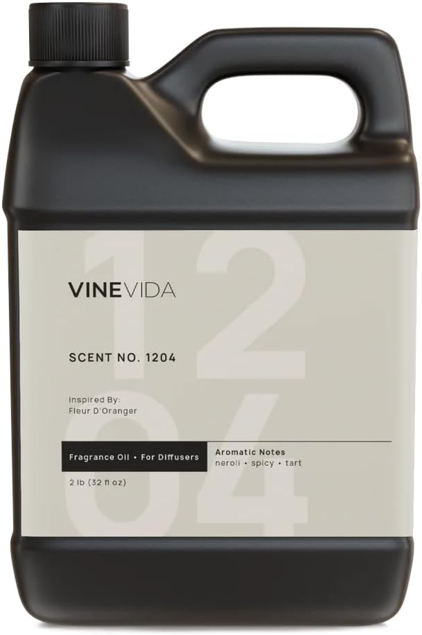 VINEVIDA [32 Fl Oz] Scent NO. 1204 Fragrance Oil for Cold Air Diffusers, Aromatic Notes of Bergamot, Citrus & White Florals Essential Oils for Diffuser Oil Refill & Air Freshener Room Spray