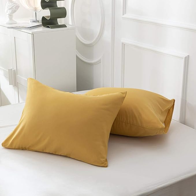 Pureant Mustard Comforter Set Queen Dark Yellow Bedding Comforter Sets Women Girls Soft Turmetric Queen Size Comforter Sets Solid Ginger Yellow Blanket Durable