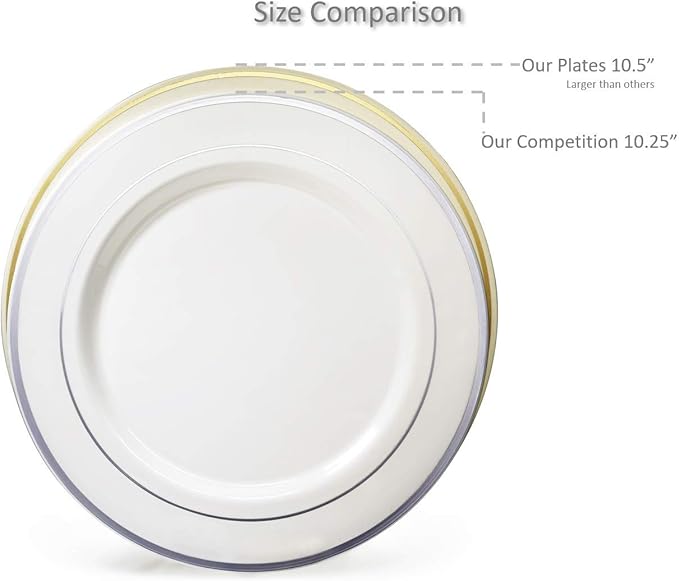 " OCCASIONS " 120 Plates Pack, Heavyweight Disposable Wedding Party Plastic Plates (7.5'' Appetizer/Dessert Plate, Plain White)