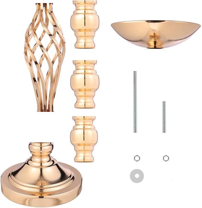 Wedding Centerpieces for Reception Tables, Twist Candleholder Stands, Flower Arrangement Vases, Metal Centerpieces for Wedding Road-Leading Party Home Decor