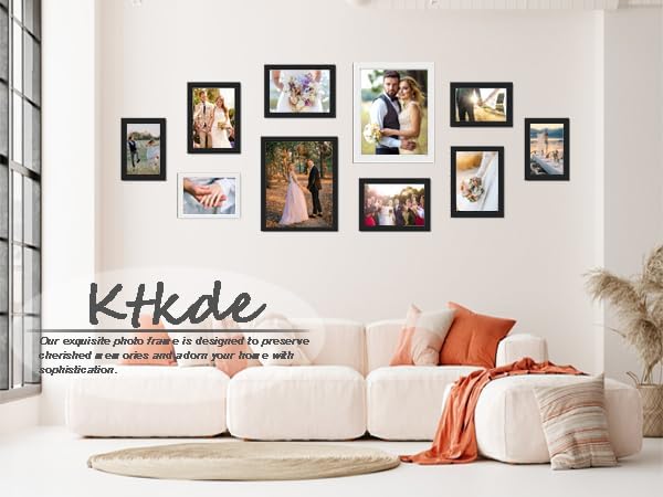 KTKDE 8.5x11 Picture Frame Certificate Document Frame 6 Pack Diploma Frames, Poster and Photo, Horizontal and Vertical Formats for Wall Hanging or Tabletop, 8.5x11 Frame Shatter Resistant Plexiglass