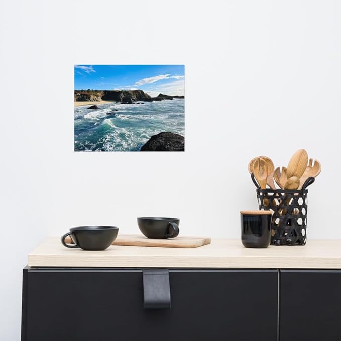 Bodega Bay Coastal Poster – Ocean Photography Wall Art Print – California Nature Landscape – Horizontal Seascape Decor – Picture for Living Room or Bedroom (11x14 inches) - Unframed Poster