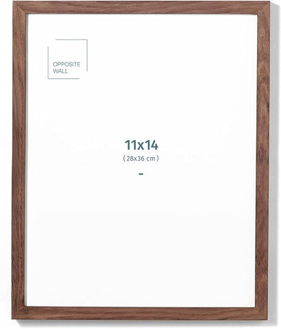 Opposite Wall - 11x14 in - Dark Solid Oak Wood Picture Frame - Lightweight, Versatile & Shatterproof - Wall Hanging Poster or Photo Frame - Wall Decor for Office, Gallery & Home