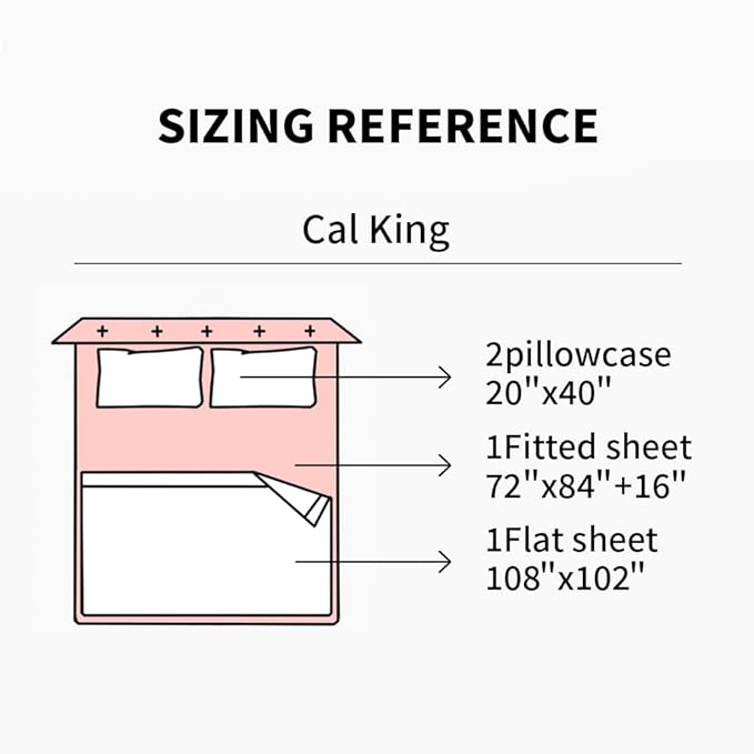 EVERLY California King Sheets Set Luxuriously 400 Thread Count Organic Rayon Derived from Bamboo,Cooling Sheets for California King 4Piece Deep Pockets Bedding Sheets&Pillowcases-White