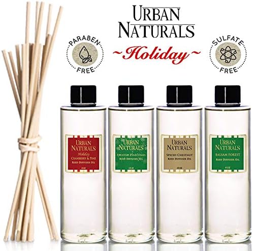 Urban Naturals Pine Forest Reed Diffuser Set - White Pine Needles, Eucalyptus and Sandalwood - Christmas Tree Scent - Holiday Decor with Real Pine Branches