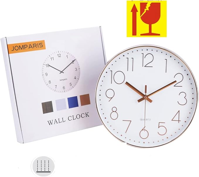 jomparis 12 Inch Silent Non-Ticking Battery Operated Quality Quartz Round Wall Clock Modern Decor Clock for Home Office Bedroom Bathroom(Cerulean Color)