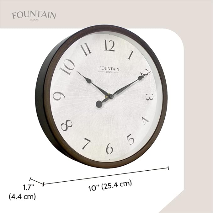 Modern Farmhouse Clock, No Ticking Silent Clock, Modern and Vintage (Oil Rubbed Bronze, 10 inch)