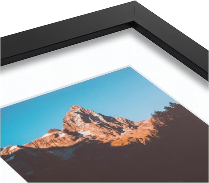 ArtToFrames Double-Multimat-108-61/89-FRBW26079 Collage Photo Frame Double Mat with 2-7.5x8.5 Openings and Satin Black Frame, Super White, 2-7.5x8.5