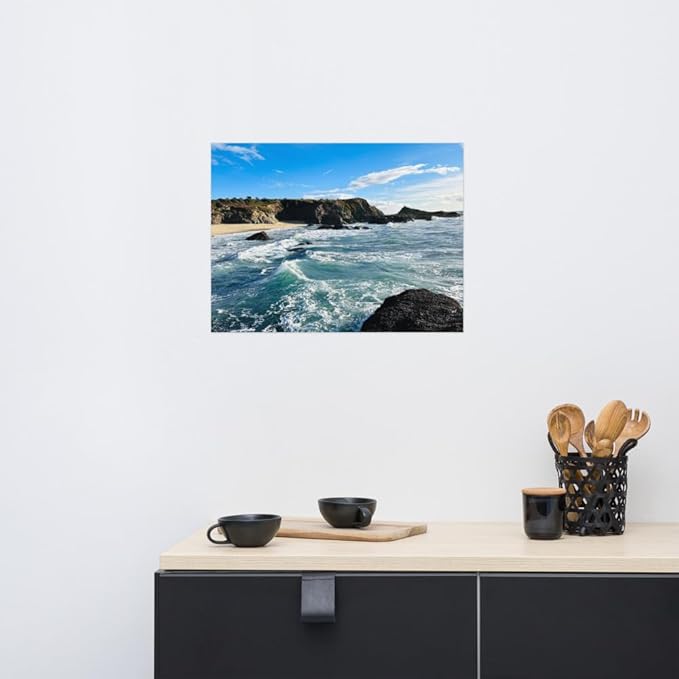 Bodega Bay Coastal Poster – Ocean Photography Wall Art Print – California Nature Landscape – Horizontal Seascape Decor – Picture for Living Room or Bedroom (18x24 inches) - Unframed Poster