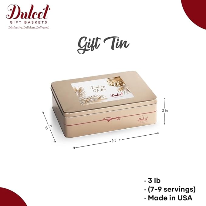 Thinking of You Food Gifts Gourmet Cookies Gift Baskets for Women, Men, Mom, Dad, Son, Daughter, Friends & Co-Workers Food Gifts By Dulcet Gift Baskets